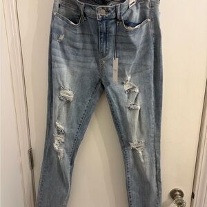 Judy Blue Light Blue Distressed Straight Leg Jeans